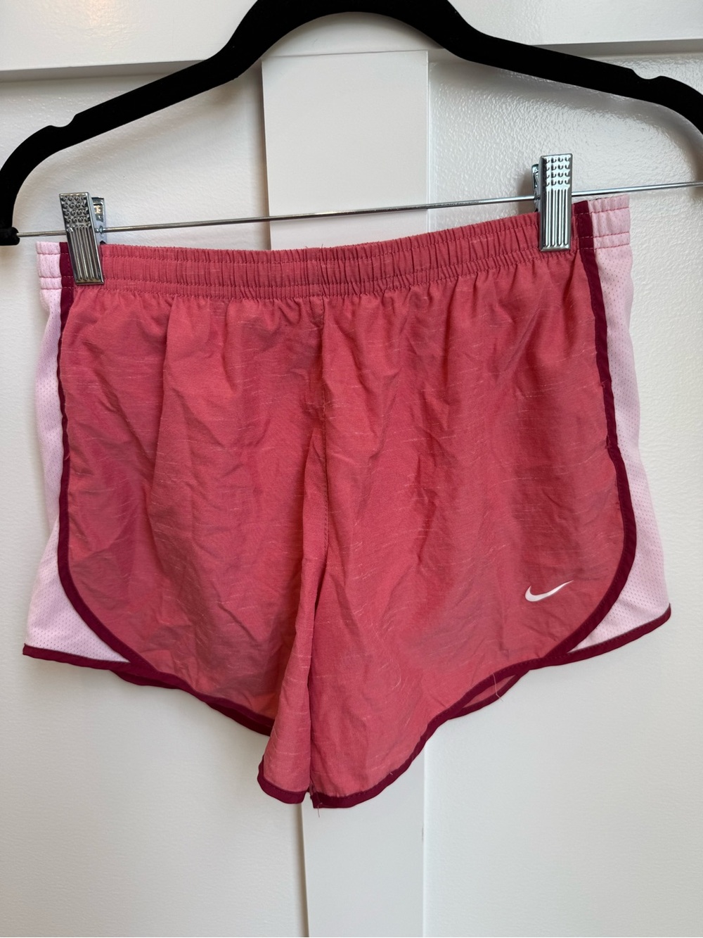 Nike Girls Maroon and Pink Athletic Running Shorts XL